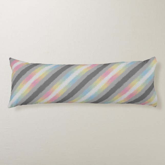 Groovy Boho Trippy Abstract Demifluid Pride Flag Body Pillow (Front)