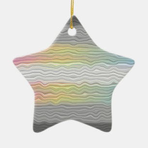 Groovy Boho Trippy Abstract Demifluid Pride Flag Ceramic Ornament