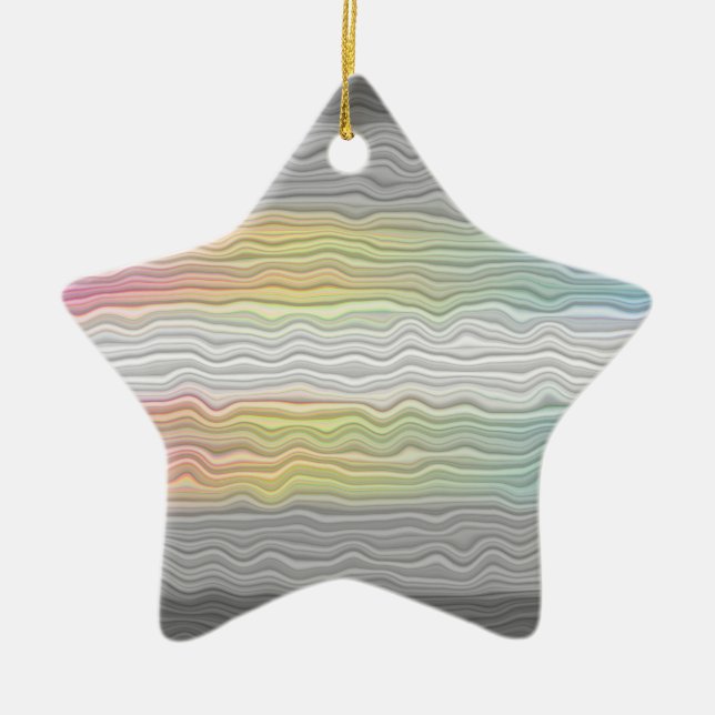 Groovy Boho Trippy Abstract Demifluid Pride Flag Ceramic Ornament (Front)