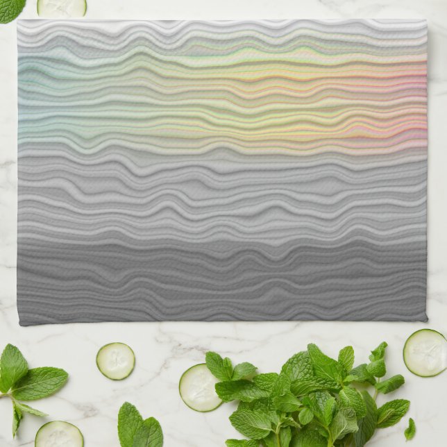 Groovy Boho Trippy Abstract Demifluid Pride Flag Kitchen Towel (Folded)