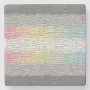 Groovy Boho Trippy Abstract Demifluid Pride Flag Stone Coaster