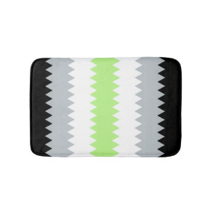 Groovy Boho ZigZag Abstract Agender Pride Flag Bath Mat