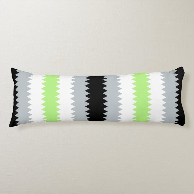 Groovy Boho ZigZag Abstract Agender Pride Flag Body Pillow (Front)