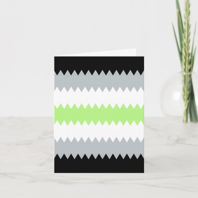 Groovy Boho ZigZag Abstract Agender Pride Flag Card (Front)