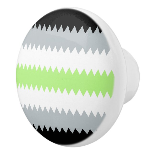Groovy Boho ZigZag Abstract Agender Pride Flag Ceramic Knob (Right)