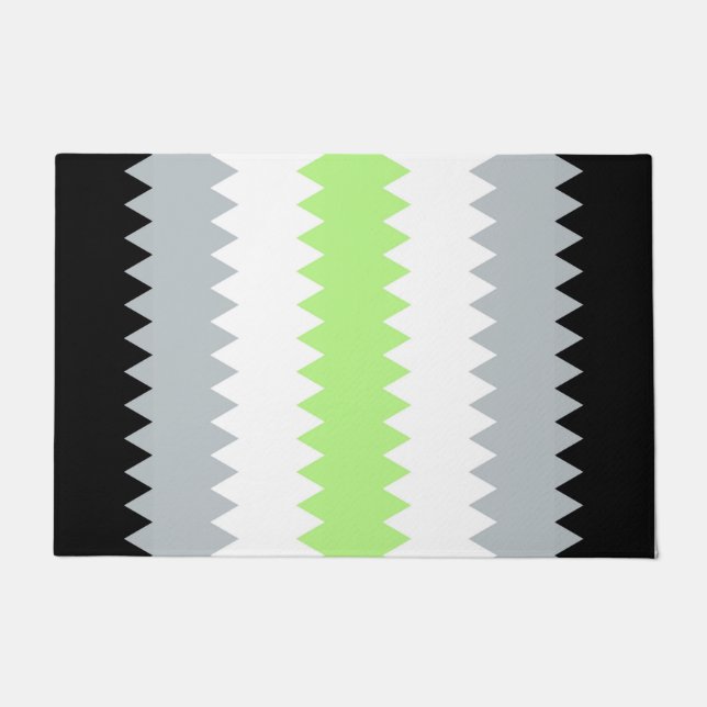 Groovy Boho ZigZag Abstract Agender Pride Flag Doormat (Front)