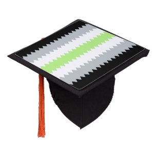 Groovy Boho ZigZag Abstract Agender Pride Flag Graduation Cap Topper