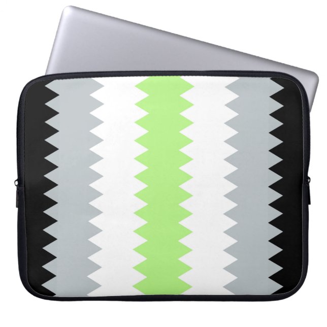 Groovy Boho ZigZag Abstract Agender Pride Flag Laptop Sleeve (Front)