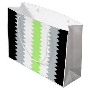 Groovy Boho ZigZag Abstract Agender Pride Flag Large Gift Bag