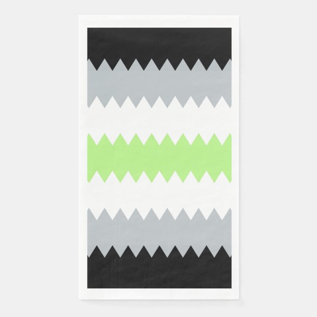 Groovy Boho ZigZag Abstract Agender Pride Flag Napkin (Front)
