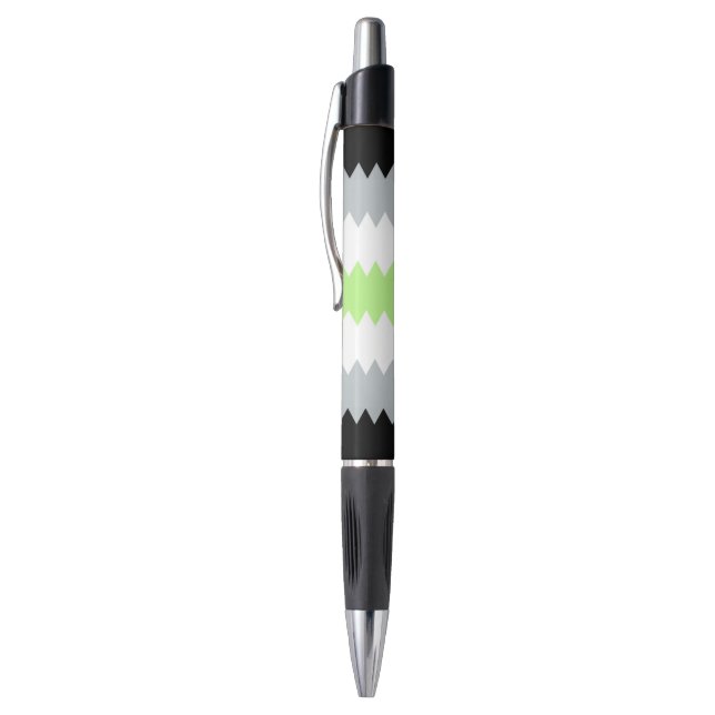 Groovy Boho ZigZag Abstract Agender Pride Flag Pen (Top (Vertical))