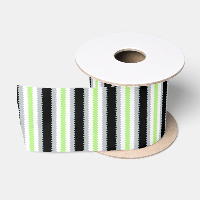 Groovy Boho ZigZag Abstract Agender Pride Flag Satin Ribbon (Spool)