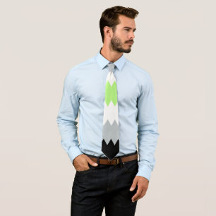 Groovy Boho ZigZag Abstract Agender Pride Flag Tie