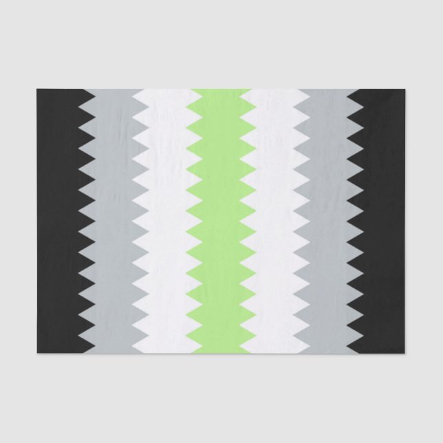 Groovy Boho ZigZag Abstract Agender Pride Flag Tissue Paper (Front)