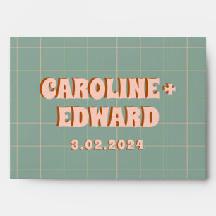 Groovy Bold Blue Pink  Funky  Envelope