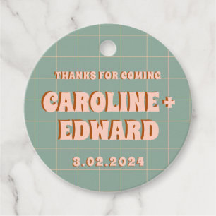 Groovy Bold Blue Pink Red Funky Favour Tags