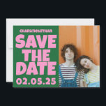 Groovy Bold Green Pink Red Funky  Save The Date<br><div class="desc">Groovy Bold Green Pink Red Funky Save the Date</div>