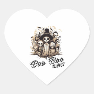 Groovy Boo Boo Crew Halloween Ghost Townspeople Heart Sticker