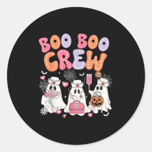 Groovy Boo Boo Crew Nurse Funny Ghost Halloween Te Classic Round Sticker