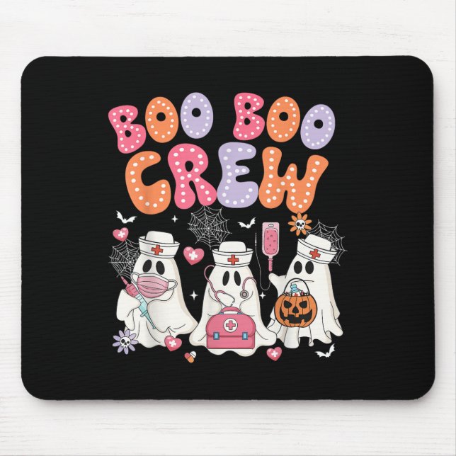 Groovy Boo Boo Crew Nurse Funny Ghost Halloween Te Mouse Pad (Front)