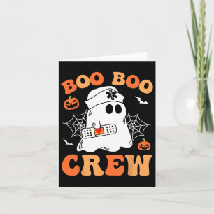 Groovy Boo Boo Crew Nurse Funny Ghost Women Hallow Card