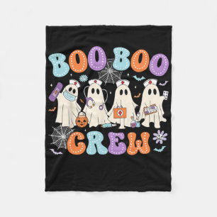 Groovy Boo Boo Crew Nurse Funny Ghost Women Hallow Fleece Blanket