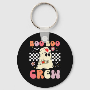 Groovy Boo Boo Crew Nurse Funny Ghost Women Hallow Keychain