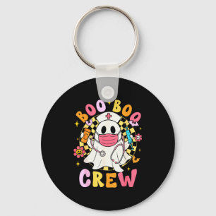 Groovy Boo Boo Crew Nurse Funny Ghost Women Hallow Keychain