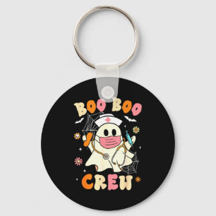 Groovy boo boo crew nurse halloween cute ghost keychain