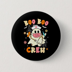 Groovy Boo Boo Crew Nurse Halloween Cute Ghost Wom 2 Inch Round Button