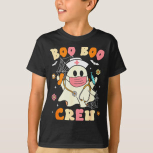 Groovy Boo Boo Crew Nurse Halloween Cute Ghost Wom T-Shirt