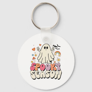 Groovy Boo Ghost Spooky Halloween Costumes Mens Ki Keychain