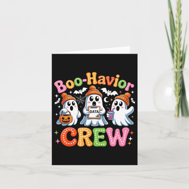 Groovy Boo-havior Crew Behaviour Analyst Halloween Card (Front)