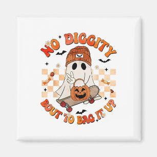 Groovy Boo No Diggity Bout To Bag It Up Halloween Magnet