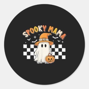Groovy Boo One Soky Mama First Halloween Birthday Classic Round Sticker