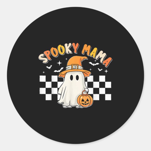 Groovy Boo One Soky Mama First Halloween Birthday  Classic Round Sticker (Front)