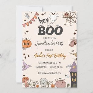 Groovy Boo! Spooktacular Halloween Birthday Party Invitation