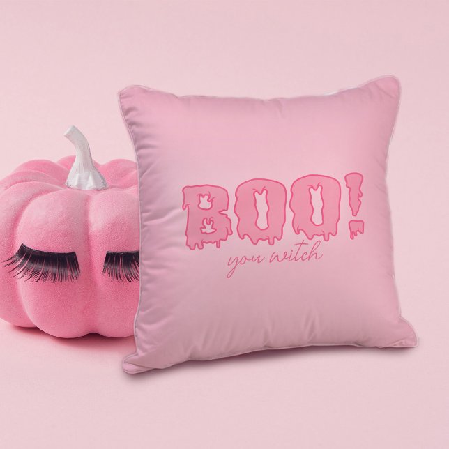 Groovy "BOO! You..." Customizable Throw Pillow (Creator Uploaded)
