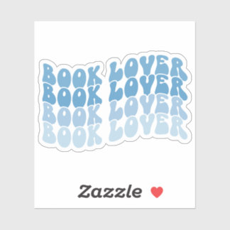 Groovy Book Lover Blue Multicolored Retro Vinyl