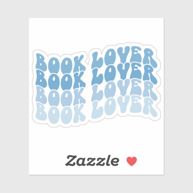 Groovy Book Lover Blue Multicolored Retro Vinyl (Sheet)