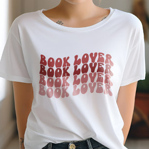 Groovy Book Lover Multicolored Red Retro T-Shirt