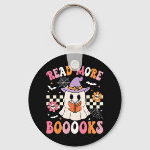 Groovy Booooks Ghost Read More Books Funny Teacher Keychain