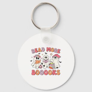 Groovy Booooks Ghost Read More Books Funny Teacher Keychain