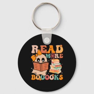 Groovy Booooks Ghost Read More Books Funny Teacher Keychain