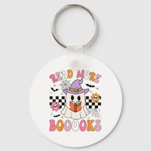 Groovy Booooks Ghost Read More Books Funny Teacher Keychain