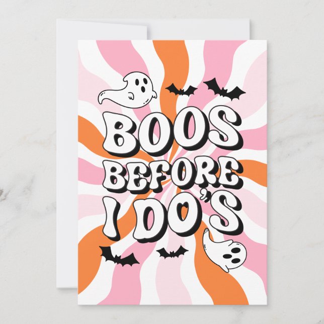 Groovy Boo's Before I Do's Bachelorette Invitation (Front)