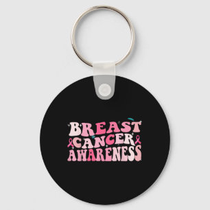 Groovy Breast Cancer Awareness 2023 Breast Cancer Keychain