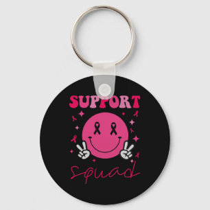 Groovy Breast Cancer Awareness Men Women Kids Keychain