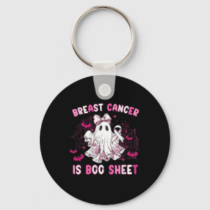 Groovy Breast Cancer Is Boo Sheet Awareness Hallow Keychain