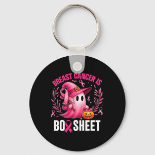 Groovy Breast Cancer Is Boo Sheet Awareness Hallow Keychain